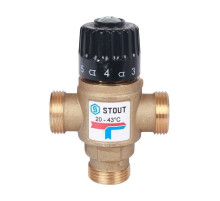 Термостатический смесительный клапан STOUT 3/4 НР, 20-43°С, KV 1.6 SVM-0120-164320 RG008TIGE3D461