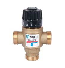 Термостатический смесительный клапан STOUT 3/4 НР, 20-43°С, KV 1.6 SVM-0120-164320 RG008TIGE3D461