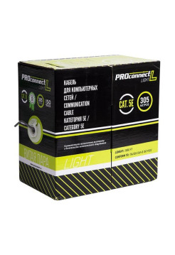 Кабель PROconnect витая пара LIGHT FTP 4PR 26AWG, CCA, CAT5, бухта 305 м 01-0148-3
