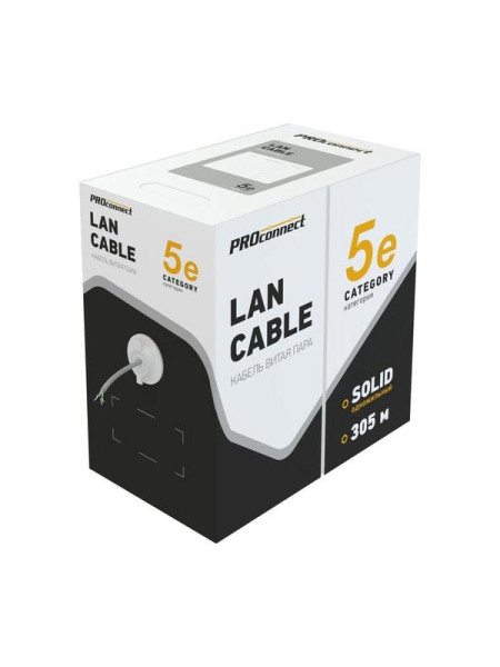 Кабель PROconnect витая пара FTP 4PR 24AWG, CCA, CAT5e, бухта 305 м 01-0142-3