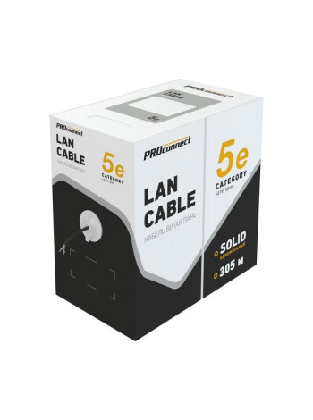 Кабель PROconnect витая пара FTP 4PR 24AWG, CCA, CAT5e, наружный OUTDOOR, бухта 305 м 01-0146-3