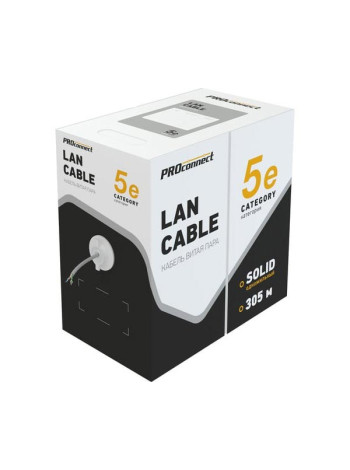Кабель PROconnect витая пара FTP 2PR 24AWG, CCA, CAT5e, бухта 305 м 01-0121-3