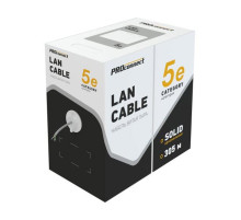 Кабель PROconnect витая пара UTP 4PR 23AWG, CCA, CAT6, PVC, бухта 305 м, серый 01-0047-3