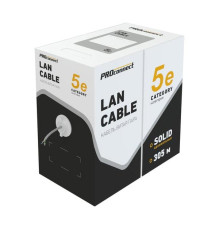 Кабель PROconnect витая пара UTP 4PR 23AWG, CCA, CAT6, PVC, бухта 305 м, серый 01-0047-3