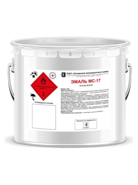 Эмаль ЗАГОРСКИЙ ЛАКОКРАСОЧНЫЙ ЗАВОД МС-17 черная, 8 кг ZLK04831