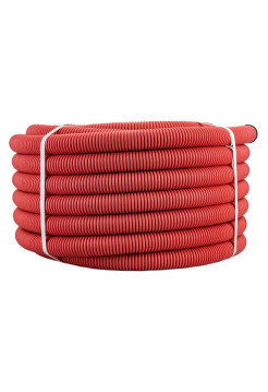 Гофрированная труба ПНД ЭРА двустенная, красная, d 40 мм, с зондом, 50 м GOFR4050HD2R Б0052251