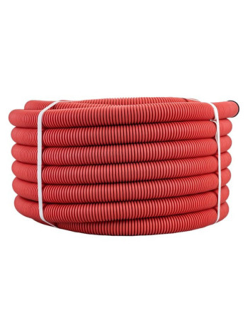 Гофрированная двустенная труба ЭРА ПНД красная d=63мм с зондом 50м 3 Б0048279