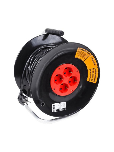 Силовой удлинитель на катушке PROconnect 4 розетки с заземлением 50 м ПВС 3х1 STANDART 11-7607