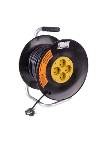 Силовой удлинитель на катушке PROconnect 4 розетки с заземлением 40 м ПВС 3х1,5 OPTIMA 11-7610