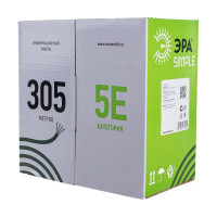 Кабель витая пара ЭРА U/UTP 4x2x25AWG Cat5e CCA PVC 305м SIMPLE 2/30 Б0044435