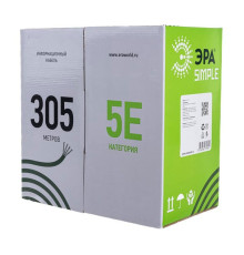 Кабель витая пара ЭРА F/UTP 4x2x24AWG Cat5e CCA PVC 305м SIMPLE 2/30 Б0044440