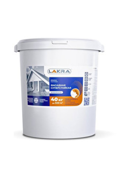 Фасадная краска ЛАКРА акриловая, суперстойкая, белоснежная, 40 кг 8306526 ЛА-00000096