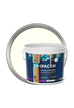 Универсальная акриловая эмаль ЯРОСЛАВСКИЕ КРАСКИ белая матовая, ведро 12 кг, О05248