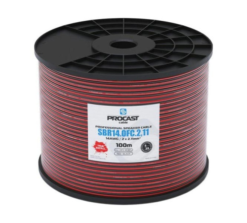 Акустический кабель PROCAST cable SBR 14.OFC.2,11.100, 14AWG 2x2,11mm2, красно-черный, 100 м НФ-00001763