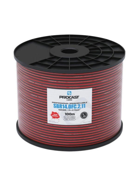 Акустический кабель PROCAST cable SBR 14.OFC.2,11.25, 14AWG 2x2,11mm2, красно-черный, 25 м НФ-00001762