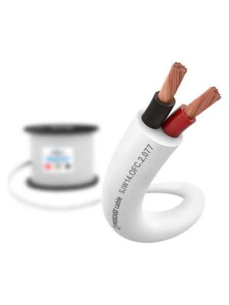 Акустический кабель PROCAST cable SJW 14.OFC.2,077.25 14AWG 2x2,077mm2, PVC, белый, 25 м НФ-00002099