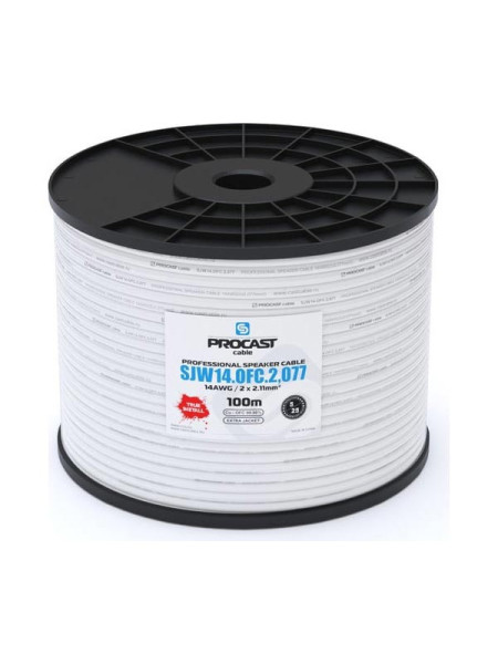 Акустический кабель PROCAST cable SJW 14.OFC.2,077.100 14AWG 2x2,077mm2, PVC, белый, 100 м НФ-00002100