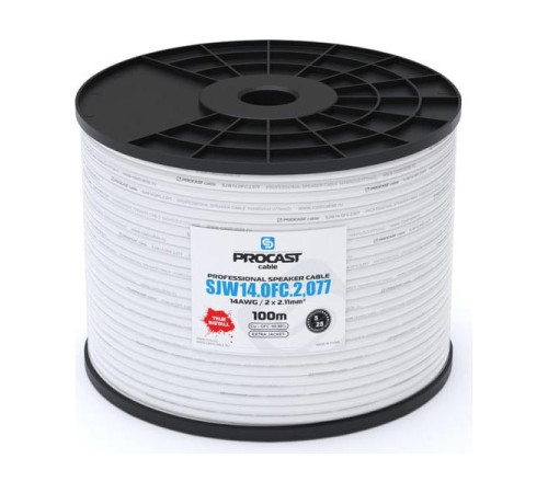 Акустический кабель PROCAST cable SJW 14.OFC.2,077.100 14AWG 2x2,077mm2, PVC, белый, 100 м НФ-00002100