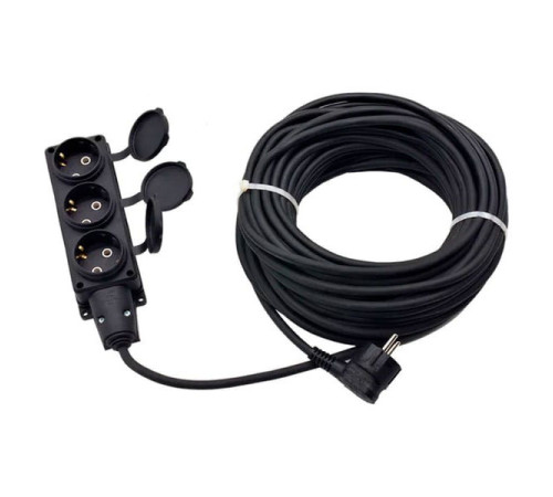Силовой удлинитель Glanzen 3 гнезда, КГ 3x1,5, IP44 арт. EC-40-012 00-00006578