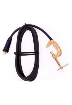 Комплект сварочного кабеля со струбциной заземления (10 метров, КГ 1x35, вилка 35-50) ЭНАРГИТ КЗС135-10-3550