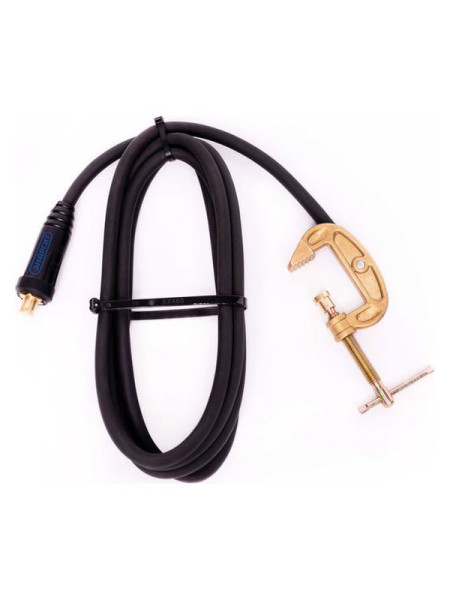 Комплект сварочного кабеля со струбциной заземления (5 метров, КГ 1x35, вилка 35-50) ЭНАРГИТ КЗС135-5-3550