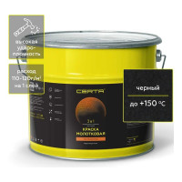 Краска Certa молотковая 3в1, по ржавичне черный 10 кг KRGL1016