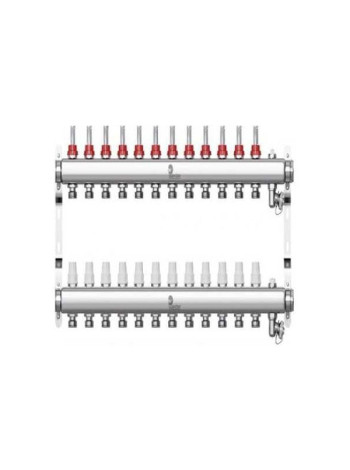 Коллектор в сборе Wester нержавеющая сталь, 1"-3/4", с расходомерами, на 12 выходов 0-32-1860