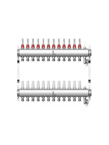 Коллектор в сборе Wester нержавеющая сталь, 1"-3/4", с расходомерами, на 12 выходов 0-32-1860