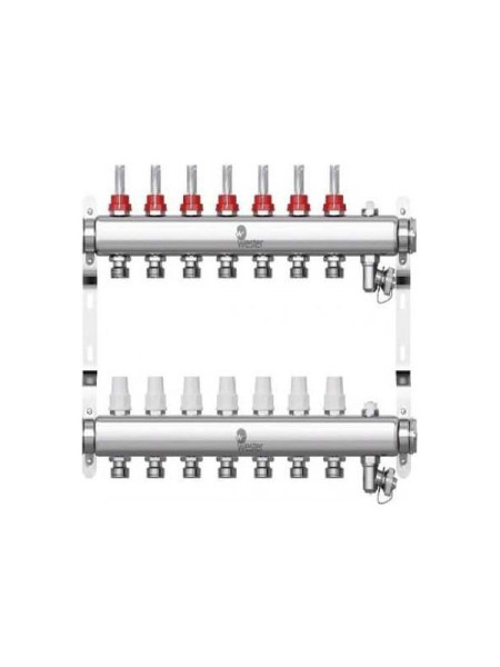 Коллектор в сборе Wester нержавеющая сталь, 1"-3/4", с расходомерами, на 7 выходов 0-32-1835