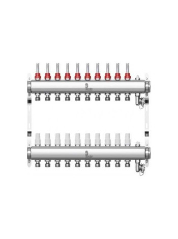 Коллектор в сборе Wester нержавеющая сталь, 1"-3/4", с расходомерами, на 10 выходов 0-32-1850