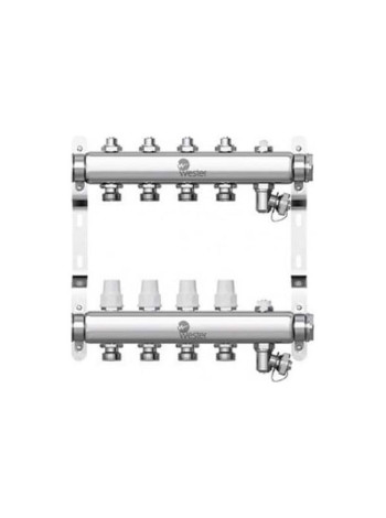 Коллектор в сборе Wester нержавеющая сталь, 1"-3/4", на 4 выхода, с 2 заглушками 0-32-1875