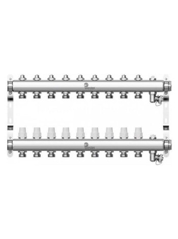 Коллектор в сборе Wester нержавеющая сталь, 1"-3/4", на 9 выходов, с 2 заглушками 0-32-1900
