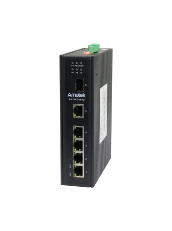 Коммутатор промышленный 6-портовый гигабитный Amatek до 180Вт AN-SXG6P4D 7000917