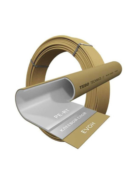 Труба полиэтиленовая TEBO PE-RT/EVOH 20x2.0 (буxта 100 м) золотой 021020202