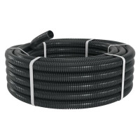 Гофрированная труба DKC DN17мм, 50м ПВ-0, Dвн 16,8 мм, Dнар 21,2 мм, полиамид 6, цвет тёмно-серый PA611721F0