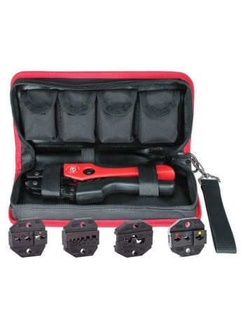 Ручные пресс-клещи КВТ СТК+4, 4 матрицы в сумке 75907