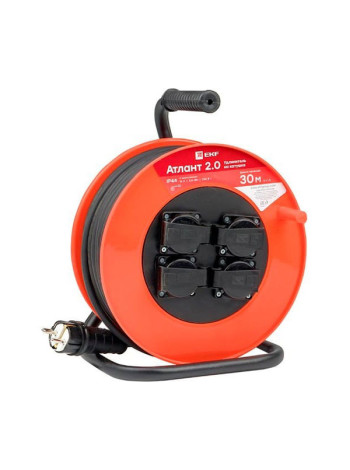 Удлинитель EKF PROxima Атлант 2.0, 4 гнезда, 30м, ПВС 3x1.5, 16А/3.5кВт, IP44 UKA02-16-315-4-30-IP44