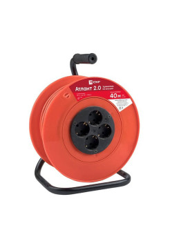 Удлинитель EKF Атлант 2.0, на катушке, 4 гнезда, 40 м, ПВС 3х1,0, 10А/2,2кВт, PROxima UKA02-10-310-4-40