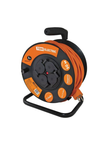 Силовой удлинитель TDM УКз16-004 IP44, 4 места/30м, ПВС 3х1,5 SQ1301-0541