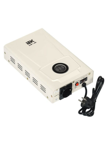 Однофазный стабилизатор напряжения IEK, настенный 1кВА SLIM IVS22-1-001-09