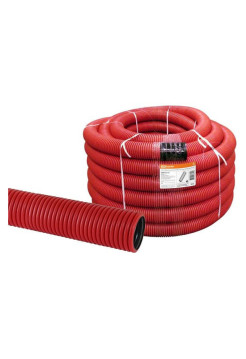 Гофрированная двустенная труба ПНД TDM d 50 с зондом 50 м/упаковка красная SQ0413-5050
