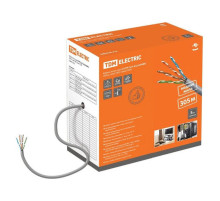 Кабель TDM витая пара F/UTP Cat 5e 4x2х24AWG 305м solid, PE для наружной прокладки, черный, трос 1,2мм SQ0107-0108