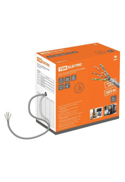 Кабель витая пара народный TDM F/UTP Cat 5e 4х2х24AWG CCA 305м ПВХ, серый SQ0107-0112