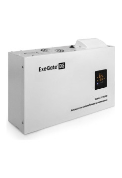 Стабилизатор напряжения ExeGate Master AV-10000 10000ВА, 140-260В, цветной дисплей, 220В-8%, КПД 98%, 5 уровней защиты, задержка, усиленный металлический корпус 291743