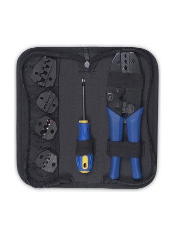 Набор инструментов Cabeus инструмент обжимной для кабельных наконечников, отвертка, сменные  насадки 5 шт. HT-TK-04