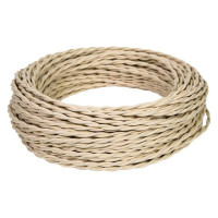 Витой провод iTOK Ретро, ПВХ, ПуГВнг(А)-LS 3x2,5, ГОСТ, слоновая кость (30 метров) GE70152-02 i-KPP-PUGVNG-LS-RETRO-325-30-IV