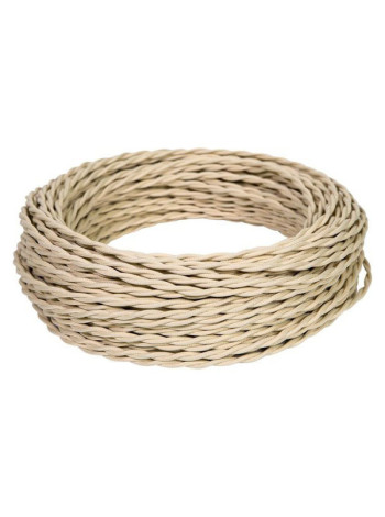 Витой провод iTOK Ретро, ПВХ, ПуГВнг(А)-LS 2x2,5, ГОСТ, слоновая кость (30 метров) GE70142-02 i-KPP-PUGVNG-LS-RETRO-225-30-IV