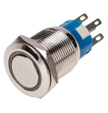 Антивандальная кнопка REXANT ø19, 12в, led, с фиксацией, 5с, off-on/on-off, красная подсветка 36-3420