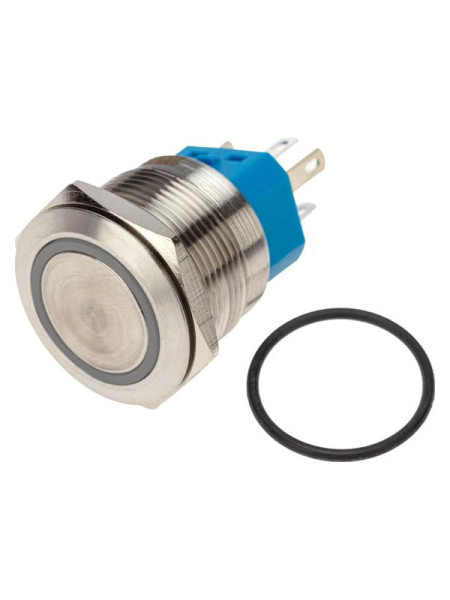 Антивандальная кнопка REXANT ø22, 250в, без фиксации, 5с, off-(on)/on-(off), зеленая подсветка 10 шт. 36-3533 Антивандальная кнопка REXANT ø22, 250в, без фиксации, 5с, off-(on)/on-(off), зеленая подсветка 10 шт. 36-3533