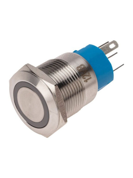 Антивандальная кнопка REXANT диаметр 19, 12в(led), фиксация, (5с), off-on/on-off, подсветка синяя, 10 штук 36-3421 Антивандальная кнопка REXANT диаметр 19, 12в(led), фиксация, (5с), off-on/on-off, подсветка синяя, 10 штук 36-3421